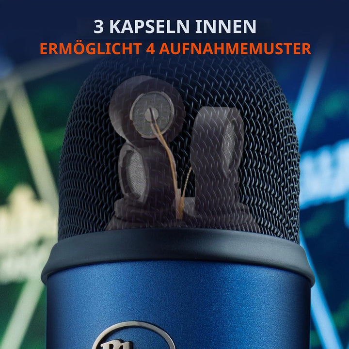 Blue Microphones Yeti Professionelles USB-Mikrofon für Aufnahmen, Streaming, Podcasting, Broadcastin