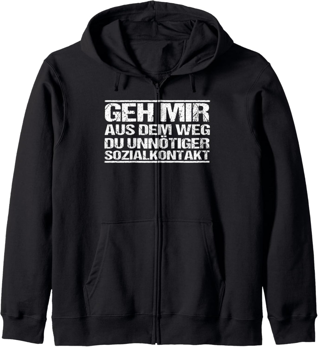 Geh mir aus dem Weg du unnötiger Sozialkontakt Lustiges Kapuzenjacke