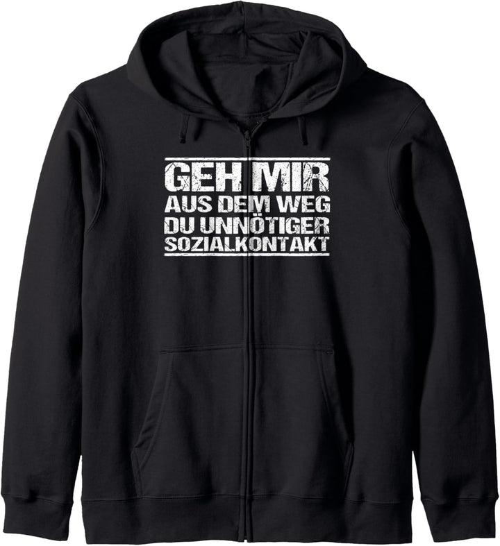 Geh mir aus dem Weg du unnötiger Sozialkontakt Lustiges Kapuzenjacke