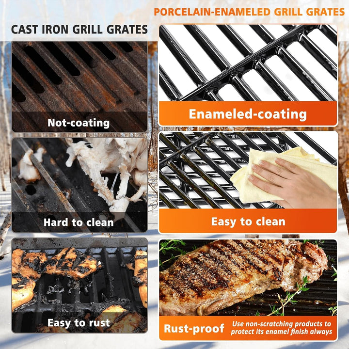 GFTIME Gusseisen Grillrost 43 x 63cm für Enders Boston Pro 3, Enders Monroe Pro 3, Charbroil, Barbec