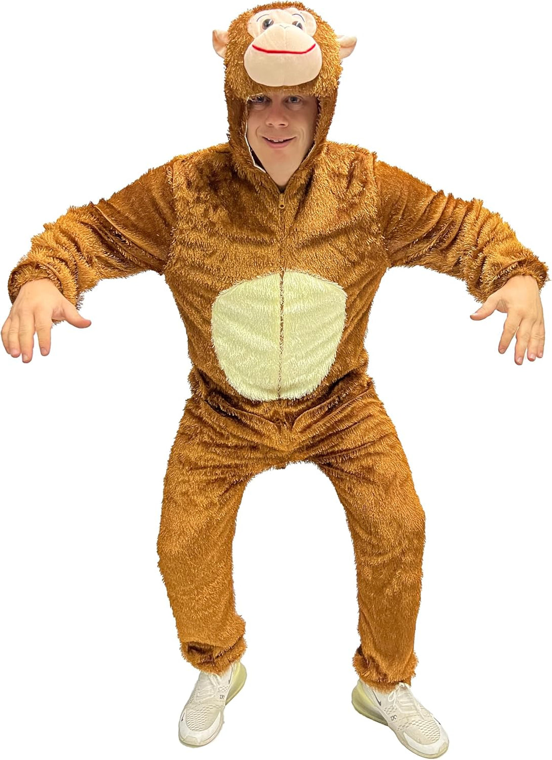 Foxxeo Affenkostüm – Herren Grösse S-XXXL 3XL Braun, 3XL Braun