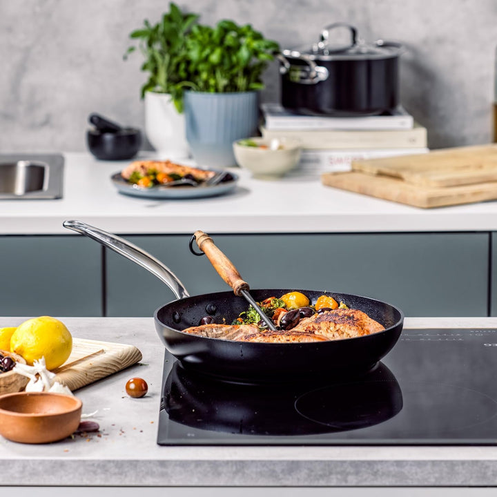 GreenPan Barcelona Hartanodisierte Gesunde Keramische Antihaft Bratentopf 24 cm/5,1 Liter mit Glasde