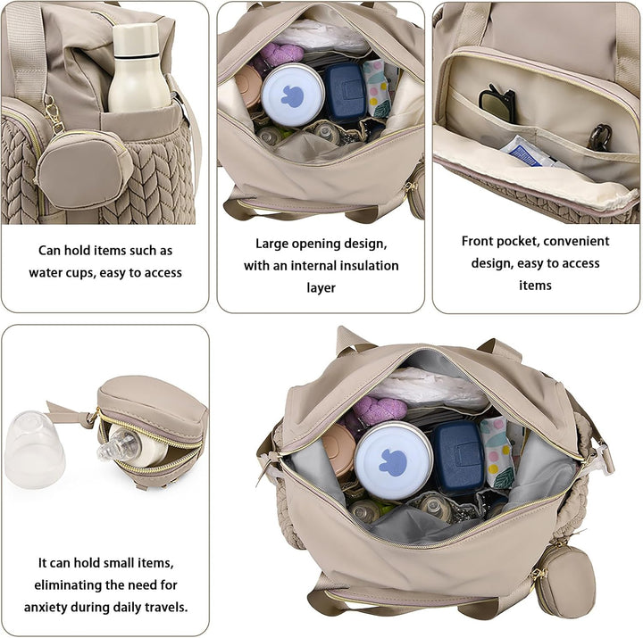 Multifunktionale Wickeltasche Gross, Mommy Bag Schultertasche mit Schnulleretui, Wasserdichte Baby W