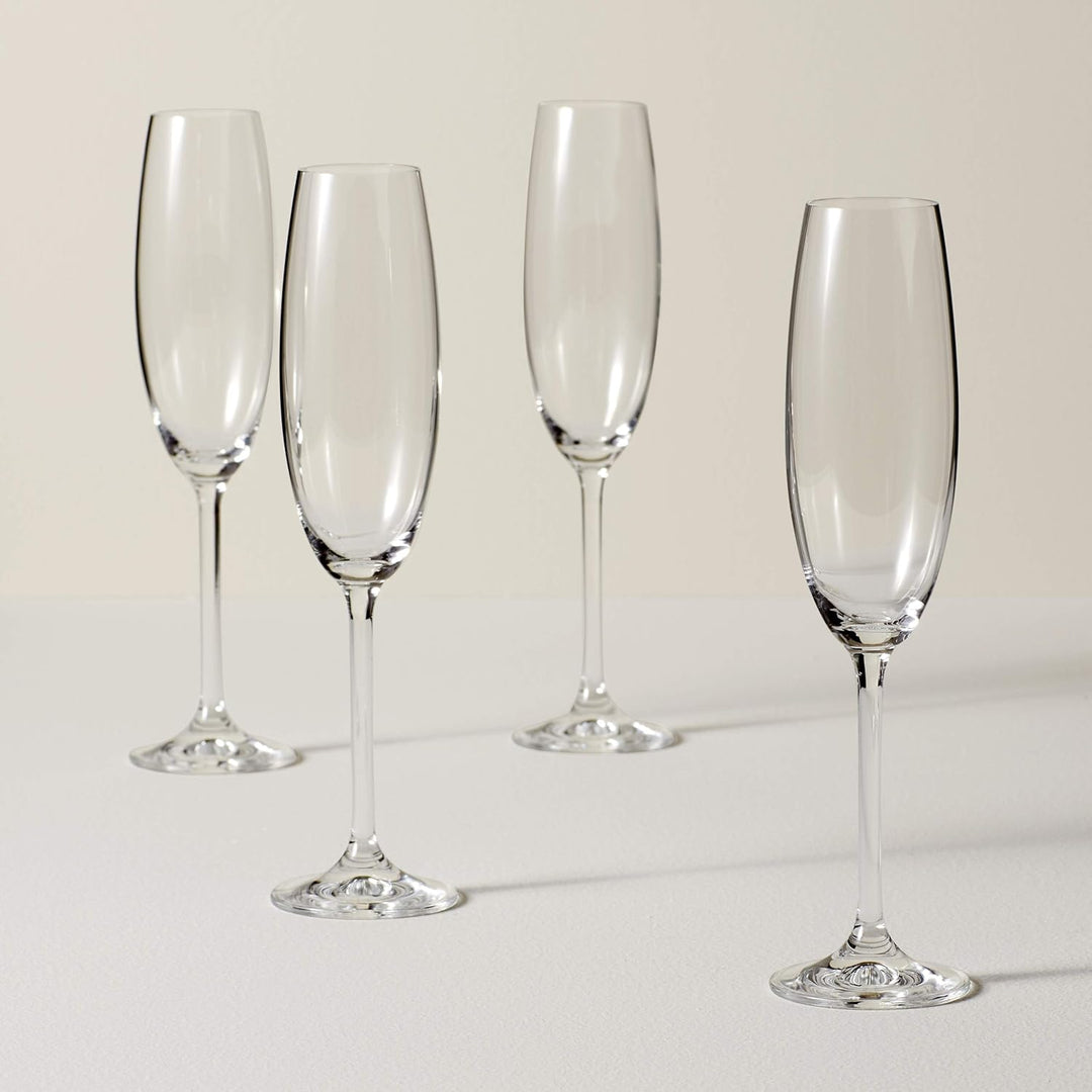 Lenox Tuscany Classics Toastflöten-Set, 4-teilig, Glas, Transparent, 4 Count (Pack of 1), 4 Champagn