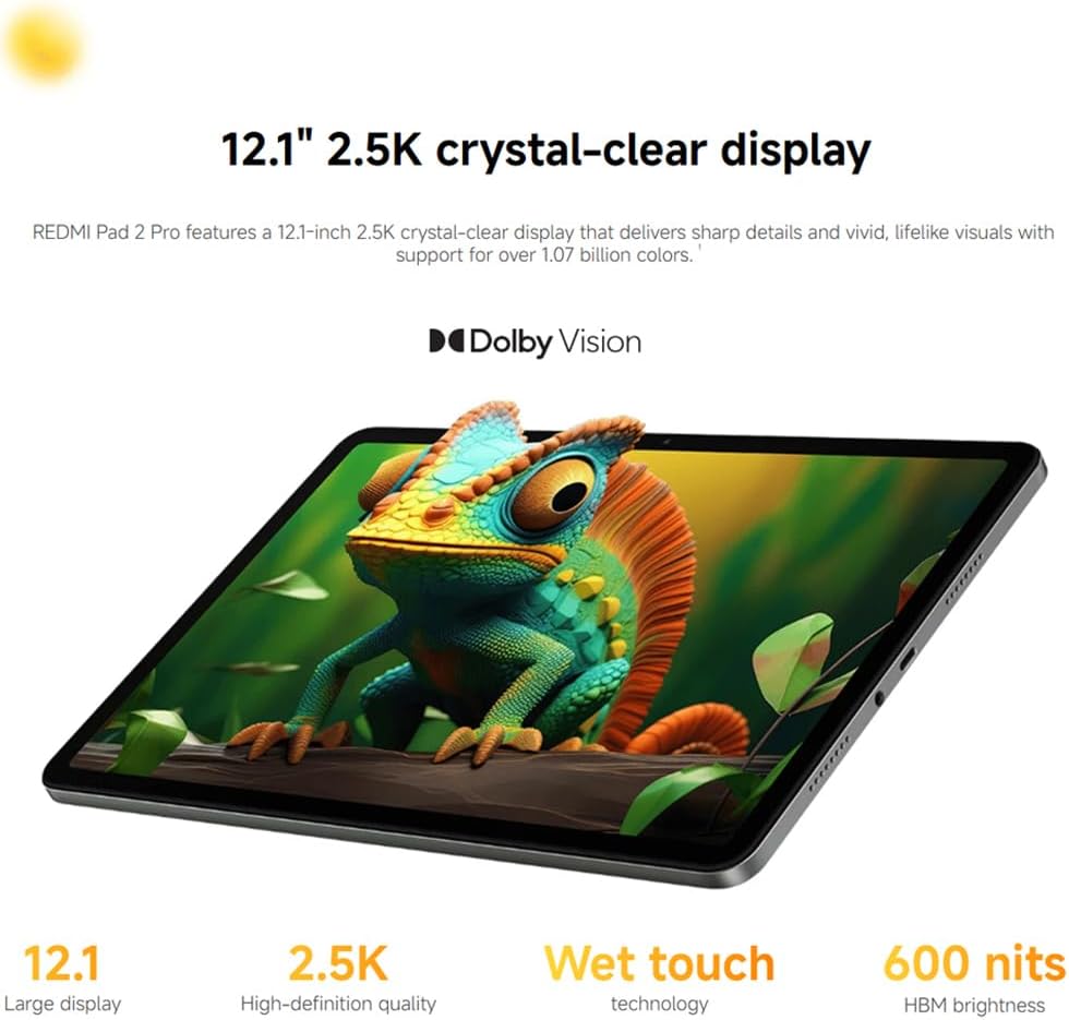 XIAOMI Redmi Pad 2 Pro WiFi 6 + 128 GB 12000 mAh 27 W Schwarz mit Ladegerät