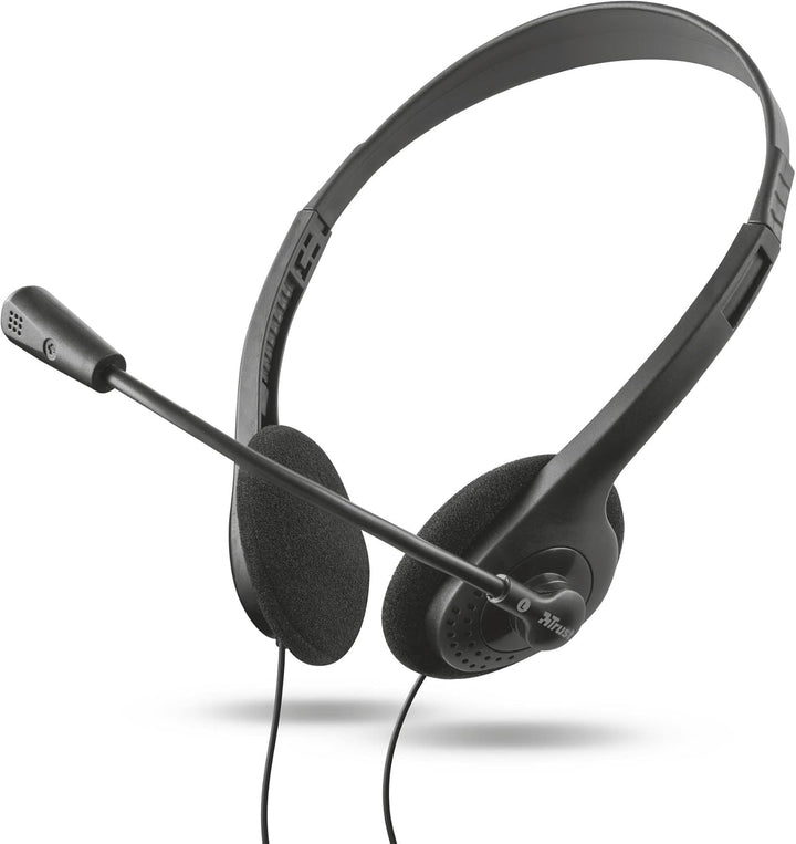 Trust Trino HD Webcam mit Mikrofon, 1280 x 720, 30 FPS & 21665 Primo Headset für PC und Laptop schwa