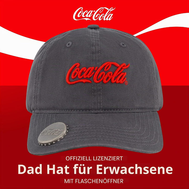 Concept One Unisex-Erwachsene Coca Cola Dad Hut, Logo Baumwolle verstellbare gebogener Krempe Baseba