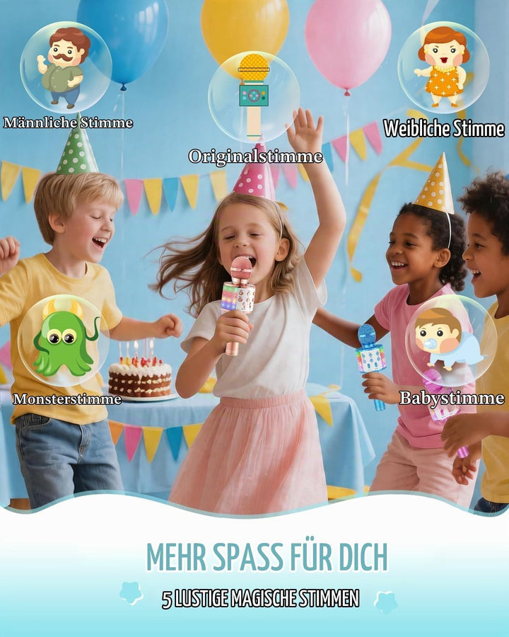 2er Set Drahtloses Bluetooth Mikrofon Karaoke Mit LED-Leuchten Tragbare Handheld Singen Karaoke Laut