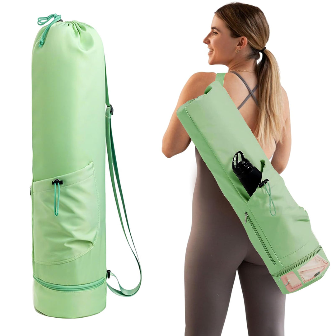 Yogatasche mit Nassfach und Flaschentasche, Sporttasche Damen Verstellbarer Schultergurt Yogamatte T