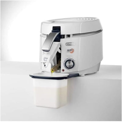 De'Longhi RotoFry F38436.W Roto-Fritteuse, 1,2 kg Fassungsvermögen, Easy Clean System, Antihaftbesch