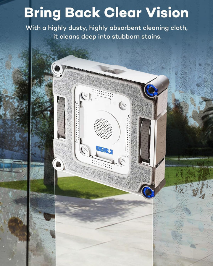 4er-Pack Mikrofaser-Reinigungspad mit Halterung für Ecovacs Winbot W3 Omni Fensterreinigungsroboter,