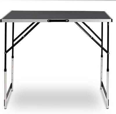 eSituro Campingtisch Alu Klapptisch höhenverstellbar 100x60x73-94cm Falttisch Picknicktisch, Tischpl