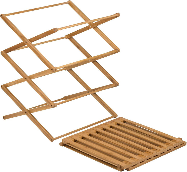 1609300 Fitzroy Camping Regal Faltschrank Faltregal Küche Möbel Faltbar Bambus Holz 50x40x72 cm