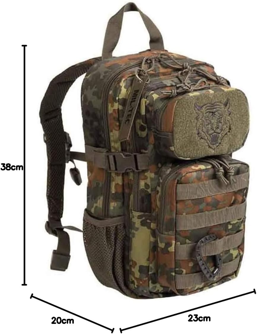 Mil-Tec US Assault Pack Kinderrucksack (14l) • Taktischer Rucksack für Schule, Outdoor, Militär, Wan