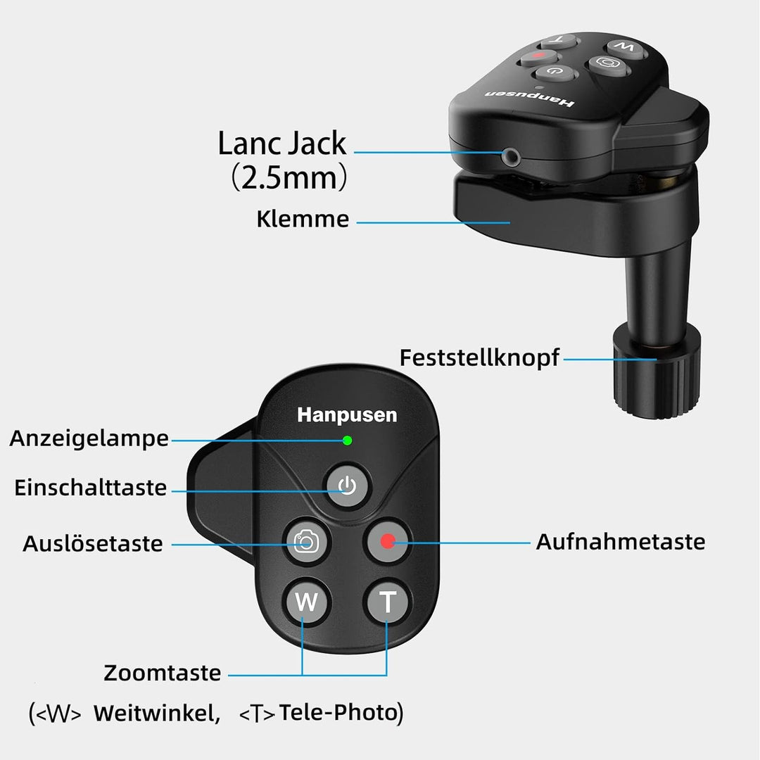 Camcorder Zoom Remote Controller Zoom Fernbedienung für Camcorder, Verschlussauslöser & Video Aufneh