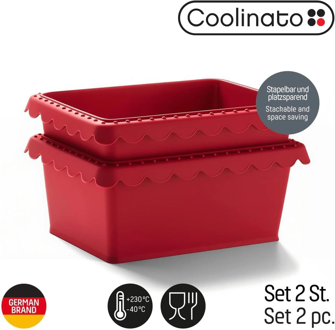 Coolinato - Mini Brotbackform 550g aus hitzebeständigem Platinsilikon Set 2er grau 17x13x7,5cm - Sil