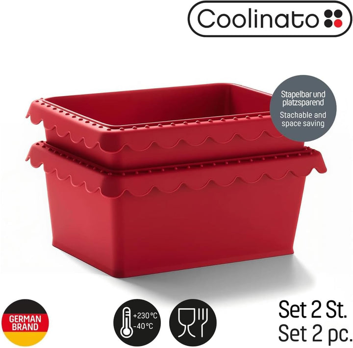 Coolinato - Mini Brotbackform 550g aus hitzebeständigem Platinsilikon Set 2er grau 17x13x7,5cm - Sil