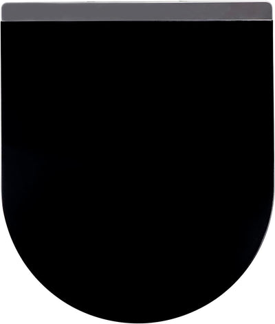 Fanmitrk WC Sitz mit Absenkautomatik, Toilettendeckel D Form Schwarz, 46 x 36 cm, Duroplast Klodecke