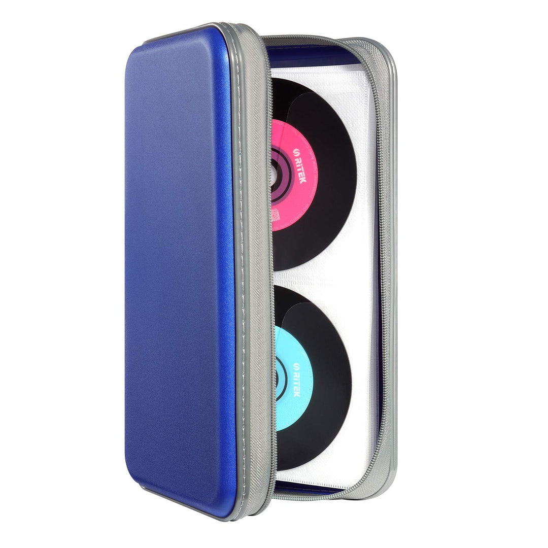 UENTIP CD-Hülle mit 48 Kapazitäten, tragbare DVD-Hülle aus Hartplastik, CD-Organizer, Brieftasche, s