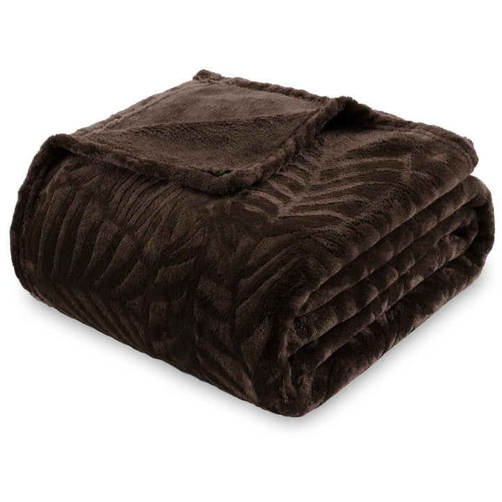 SOCHOW Superweich aus Flanell-Fleece, Leichte Kuscheldecke mit Blatt-Muster für Bett Sofa Couch, 150