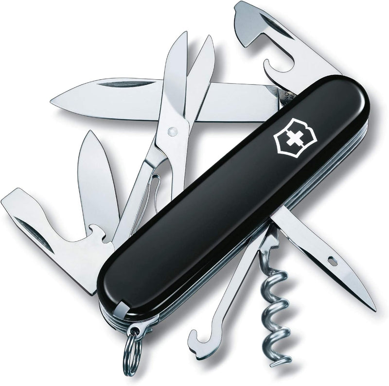 Victorinox Taschenmesser Climber (14 Funktionen, grosse Klinge, Kapselheber) 91mm Schwarz, Schwarz