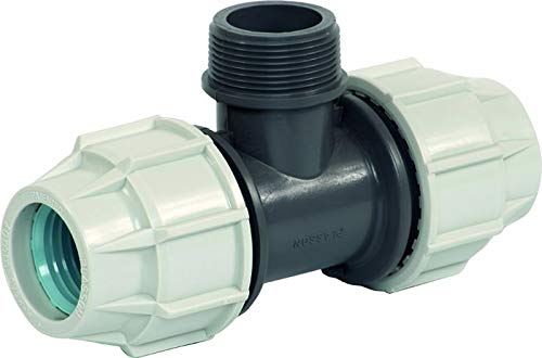 Plasson Serie 18 T-Stück 90°, Abgang AG PP, 25 x 3/4" x 25, Wasser 16 bar
