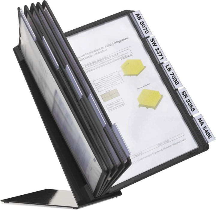 Durable Tisch-Sichttafelsystem (Vario Table 10, mit 10 Sichttafeln A4) schwarz, 557001 Tisch 10 Tafe