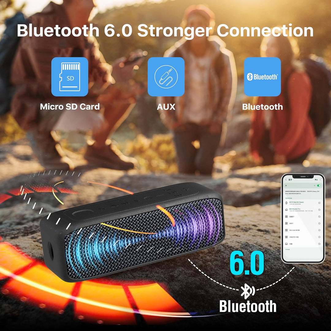 NOBIS 20W Tragbarer Lautsprecher Bluetooth, IP68 Wasserdicht, Bis Zu 24H Wiedergabezeit, TWS-Pairing