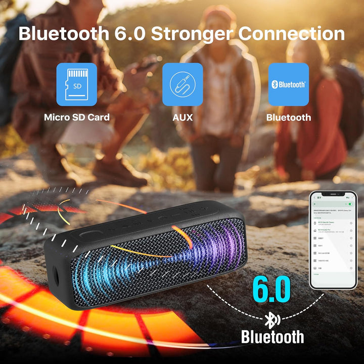NOBIS 20W Tragbarer Lautsprecher Bluetooth, IP68 Wasserdicht, Bis Zu 24H Wiedergabezeit, TWS-Pairing