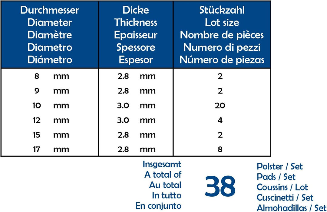 38 Soundman® Polster für Klarinette (2 Sets à 19 Polster) Lammdarm Werkstatt Ersatz Pads - 38 Klarin