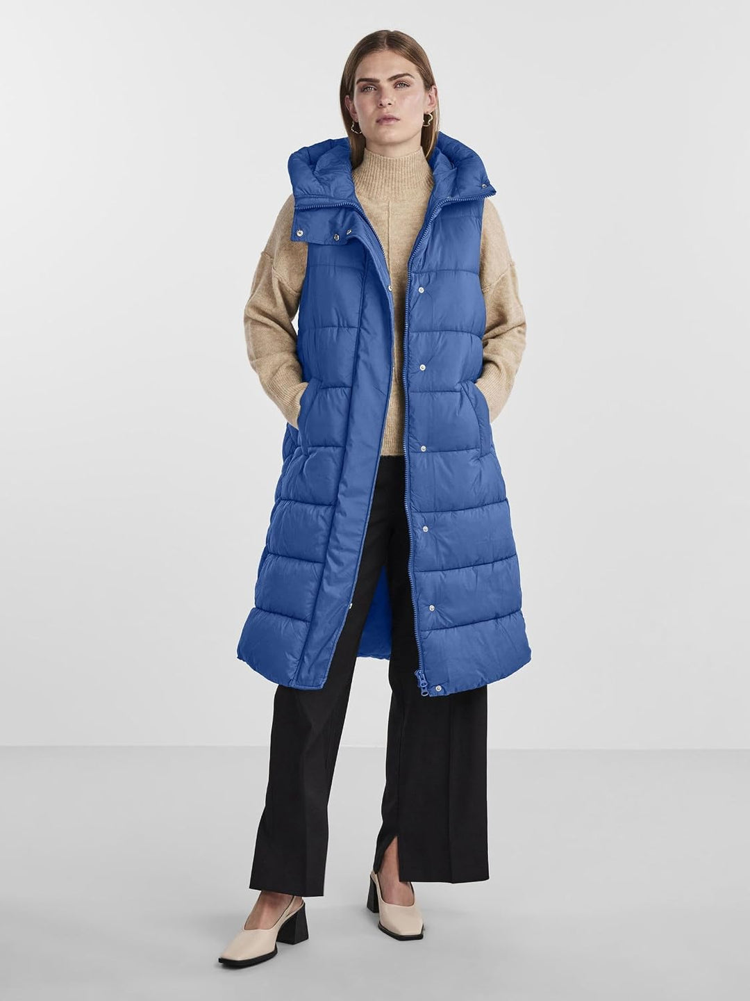 YAS Damen Yasliro Padded Vest S. Noos Weste, Federal Blue
