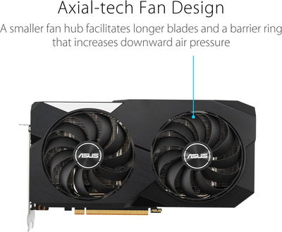 ASUS Dual AMD Radeon RX6600XT OC Edition Gaming Grafikkarte (8GB GDDR6 Speicher, PCIe 4.0, 1x HDMI 2