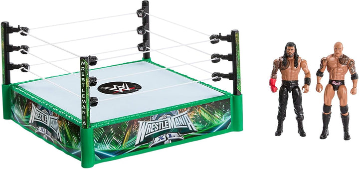 Mattel WWE Bloodline Rules-Spielset mit Ring und 2 Actionfiguren, enthält 15 cm grosse Sammelfiguren