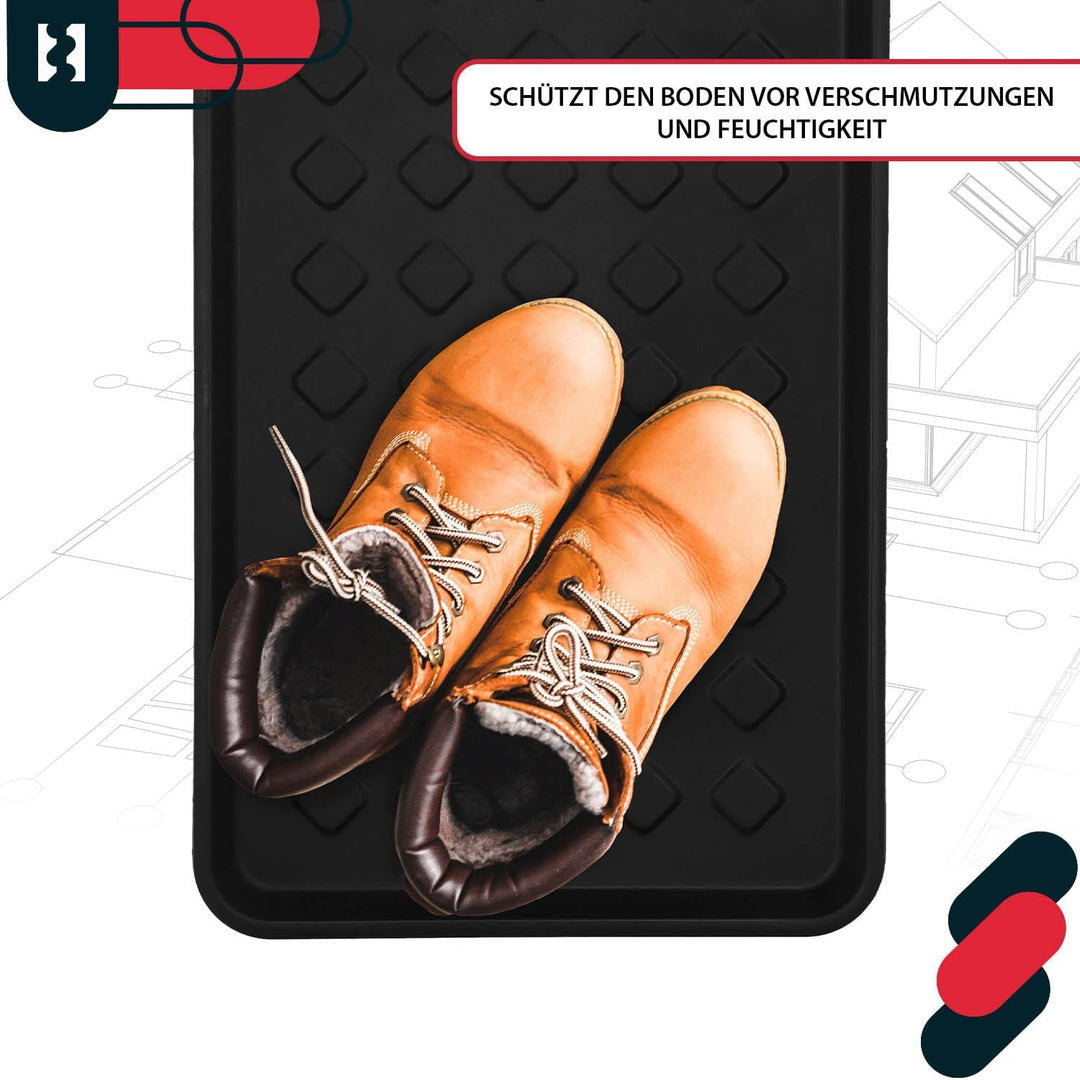 KOTARBAU® 3er Set Schuhabtropfschale schmal Schwarz 72 x 35 cm Schuhablage Schuhabtropfschale für de