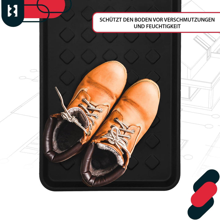 KOTARBAU® 3er Set Schuhabtropfschale schmal Schwarz 72 x 35 cm Schuhablage Schuhabtropfschale für de
