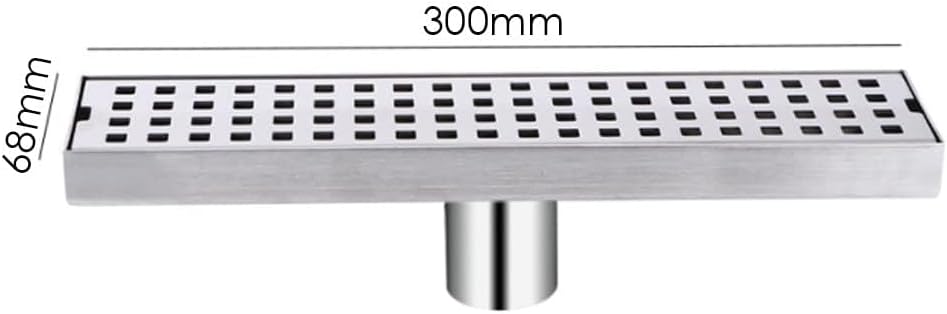 WOLFBIRD 30CM Duschrinne Edelstahl Ablaufrinne Bodenablauf,Selbstreinigender Siphon mit Geruchsstop,