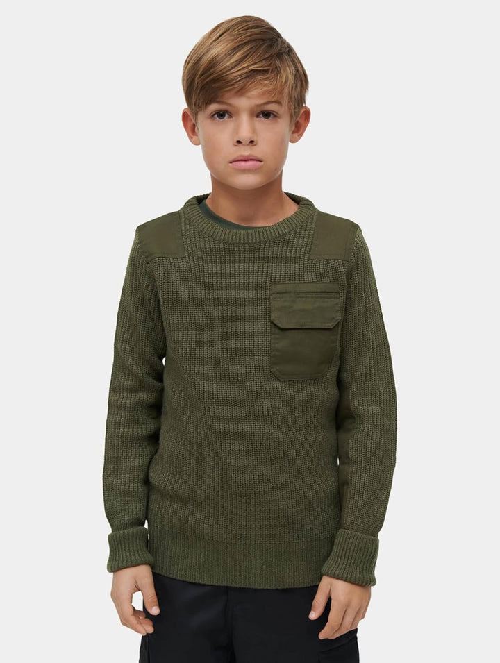 Brandit Kids BW Pullover, Grössen 122 bis 176 146-152 Oliv, 146-152 Oliv