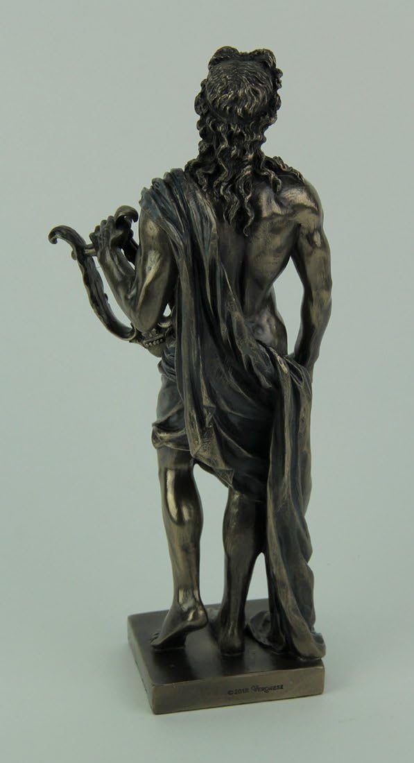 Veronese Design Polyresin Posing griechischer Gott Apollo Holding His Lyra Statue
