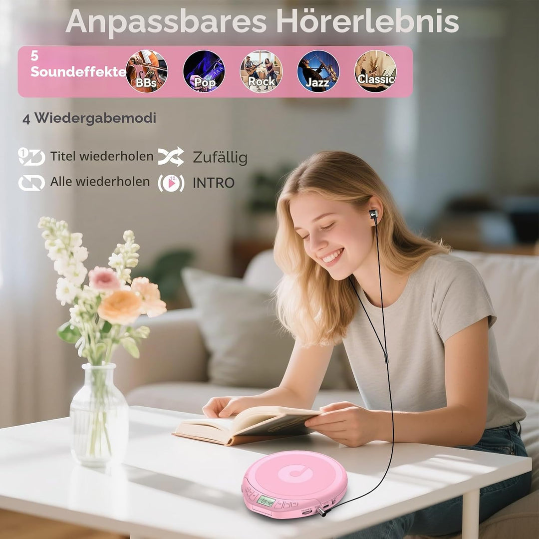 CD Player Tragbar: KOVCDVI Tragbarer CD-Player mit LCD-Display, Unterstützt CD-R/CD-RW/MP3-Wiedergab