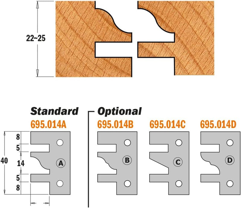 CMT 692.121.50 – Cabezal Sin contracuch. D = 120 x 40 x 50 (Ahorn)