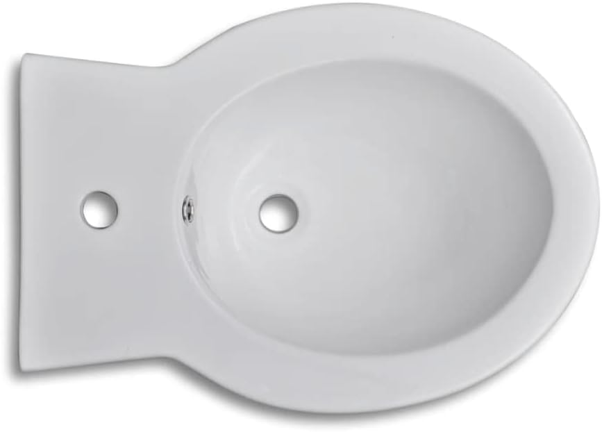 Standbidet Bodenstehend Keramik Weiss Runder Bidetständer Hochwertige Design Stand Bidet für Badezim