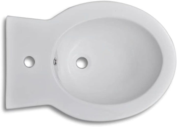 Standbidet Bodenstehend Keramik Weiss Runder Bidetständer Hochwertige Design Stand Bidet für Badezim