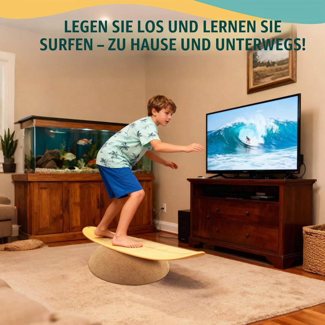 Nastopee Balance Board Kork Halbkugel,Pures Surf-Feeling &amp; Ganzkörpertraining,Halbkugel Balance Ball