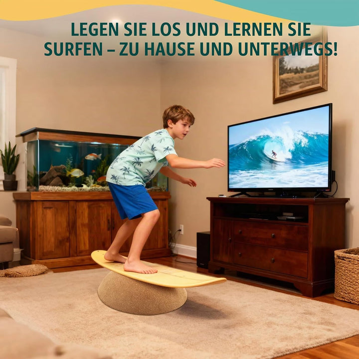 Nastopee Balance Board Kork Halbkugel,Pures Surf-Feeling &amp; Ganzkörpertraining,Halbkugel Balance Ball