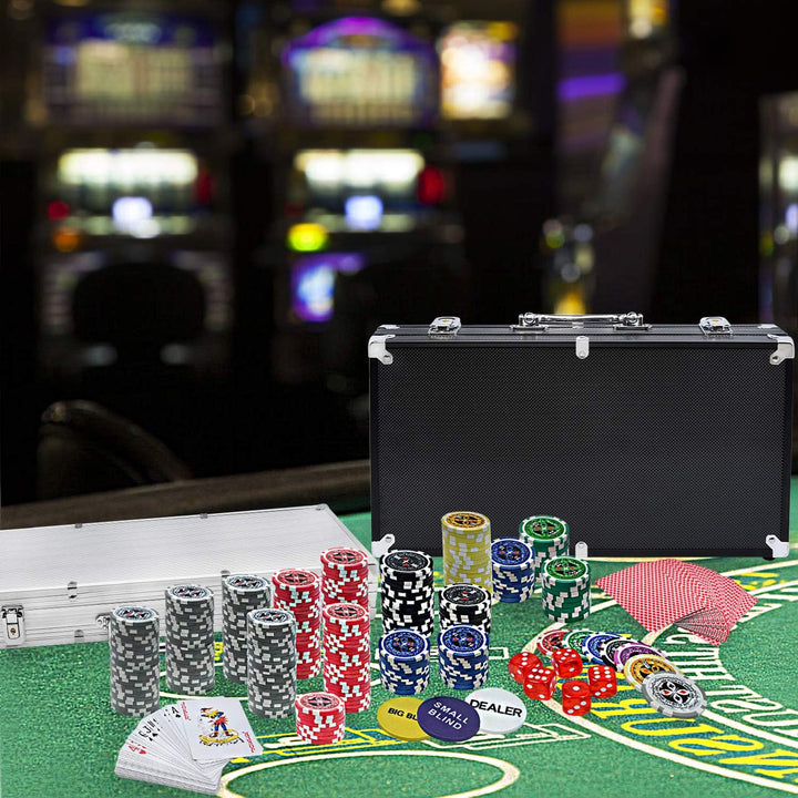 SUBTLETY Pokerkoffer Pokerset mit Aluminium Gehäuse 500 Laser Pokerchips Professionelle Poker Set in