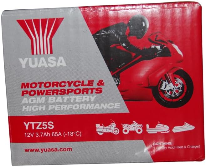 YUASA BATTERIE YTZ5S AGM geschlossen, 23.2 x 14.1 x 8.6 cm