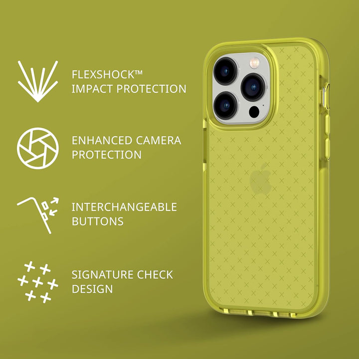 tech21 iPhone 14 Pro Evo Check - Stossdämpfende &amp; schlanke Schutzhülle mit 16 Fuss FlexShock Multi-D