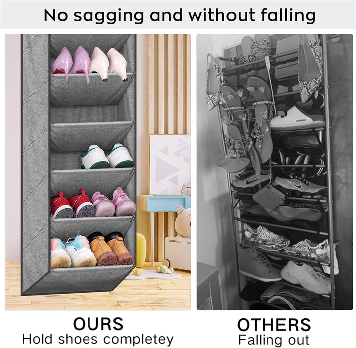 SLEEPING LAMB Schuhregal für Tür mit grosser tiefer Tasche, Schuh-Organizer für Schrank, Wohnheim un