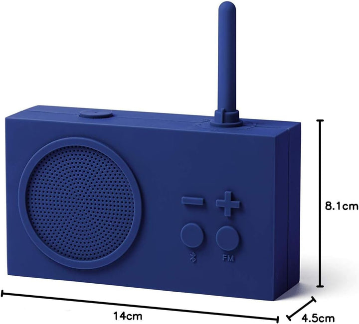 Lexon TYKHO 3 Tragbarer Bluetooth Lautsprecher mit FM Radio, Wasserdicht und Wiederaufladbarer Akku