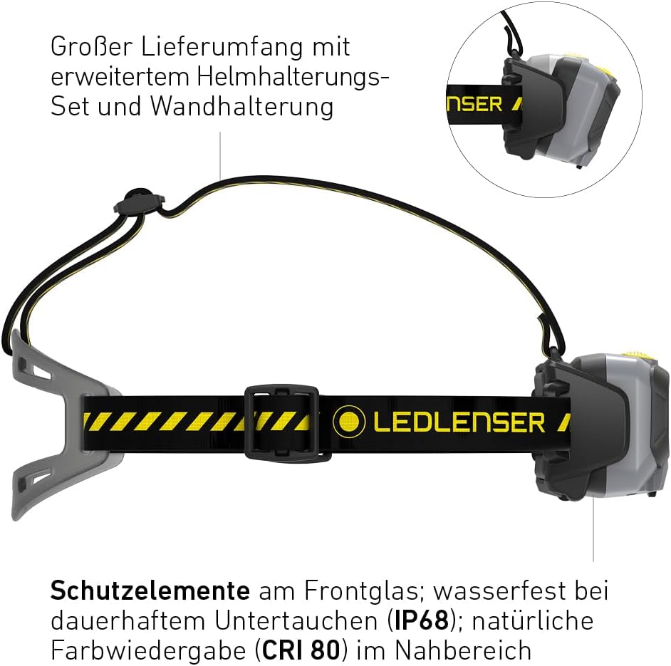 Ledlenser HF8R Work Stirnlampe Led wiederaufladbar | LED Kopflampe 1600 Lumen | Adventure Headlights